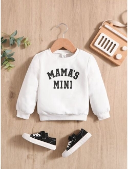 Baby Letter Graphic Thermal Lined Sweatshirt