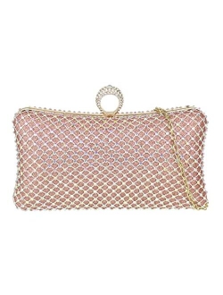 Girly Handbags Womens Diamante Glitter Evening Clutch Bag
