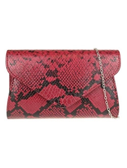 Girly Handbags Snake Skin Clutch Bag