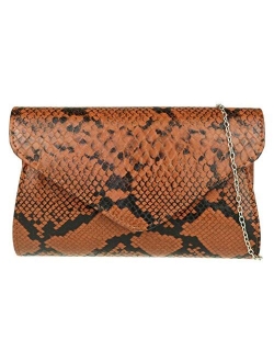 Girly Handbags Snake Skin Clutch Bag