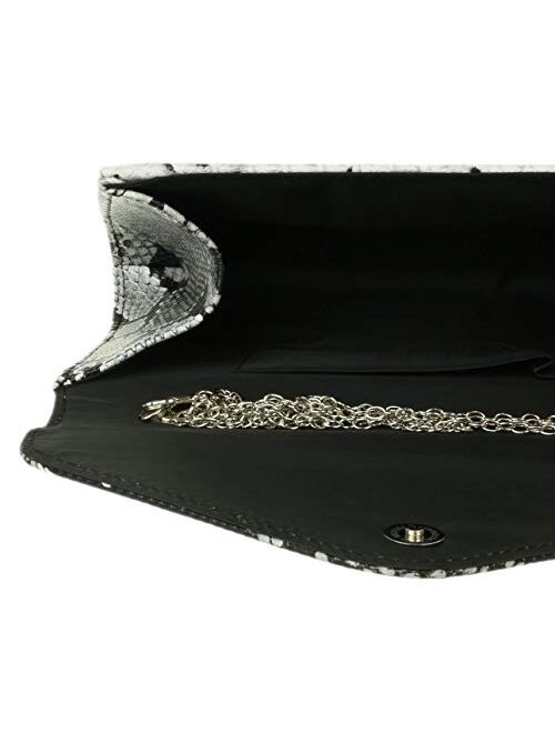 Girly Handbags Snake Skin Clutch Bag