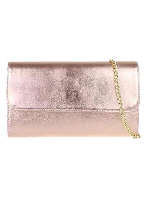 Girly Handbags Croc Suede Clutch Bag