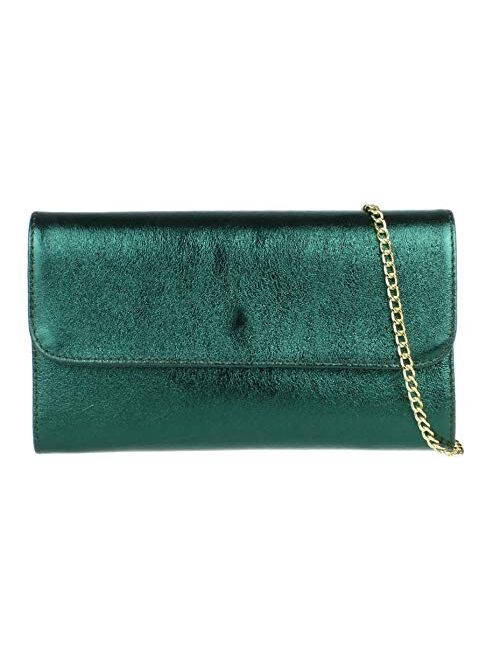 Girly Handbags Croc Suede Clutch Bag