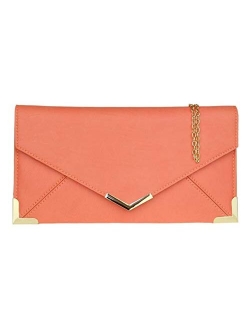 Girly Handbags Envelope Metallic Clutch Bag