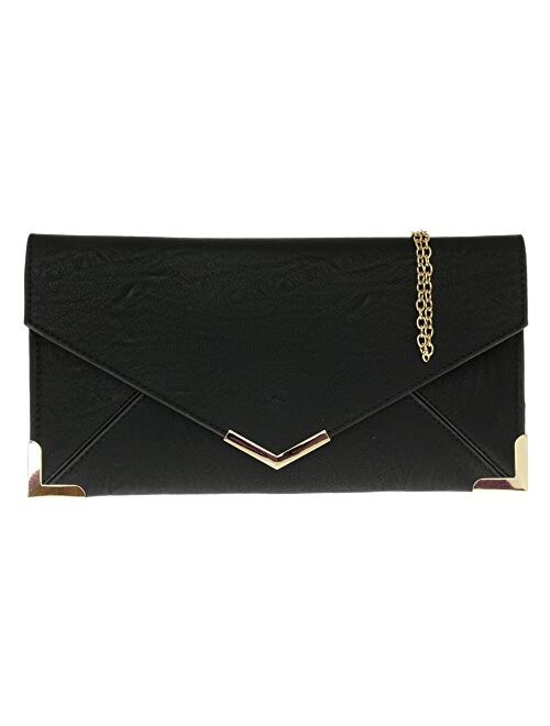 Girly Handbags Envelope Metallic Clutch Bag