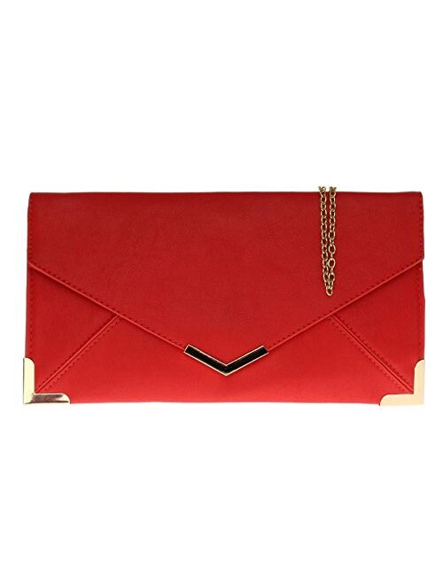 Girly Handbags Envelope Metallic Clutch Bag