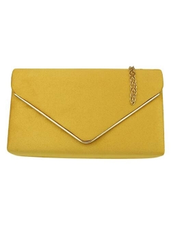 Girly Handbags Suede Frame Clutch Bag