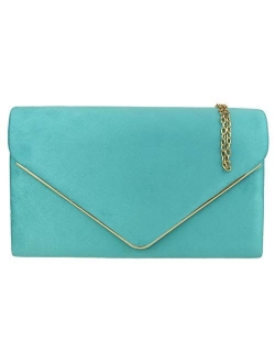 Girly Handbags Suede Frame Clutch Bag