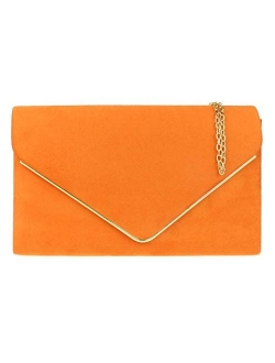 Girly Handbags Suede Frame Clutch Bag