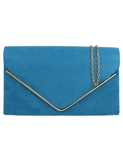 Girly Handbags Suede Frame Clutch Bag