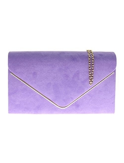 Girly Handbags Suede Frame Clutch Bag