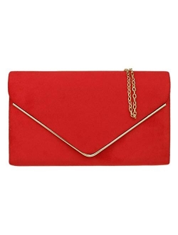 Girly Handbags Suede Frame Clutch Bag