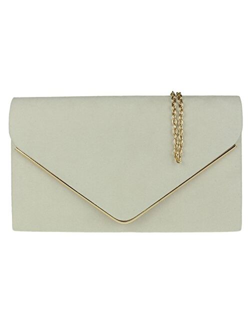 Girly Handbags Suede Frame Clutch Bag