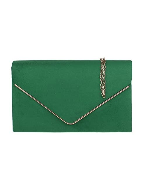 Girly Handbags Suede Frame Clutch Bag