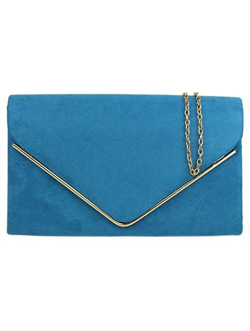 Girly Handbags Suede Frame Clutch Bag