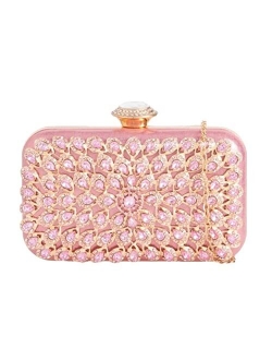 Girly Handbags Womens Glitter Diamante Hard Case Clutch Bag