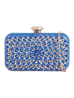 Girly Handbags Womens Glitter Diamante Hard Case Clutch Bag