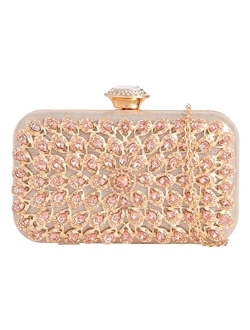 Girly Handbags Womens Glitter Diamante Hard Case Clutch Bag