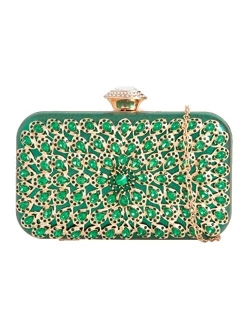 Girly Handbags Womens Glitter Diamante Hard Case Clutch Bag