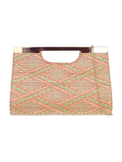 Girly Handbags Womens Woven Compact Clutch Bag