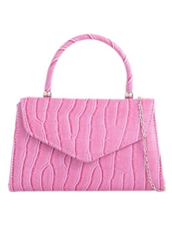 Girly Handbags Womens Glossy Embossed Clutch Bag