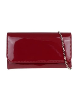 Girly Handbags Plain Glossy Clutch Bag