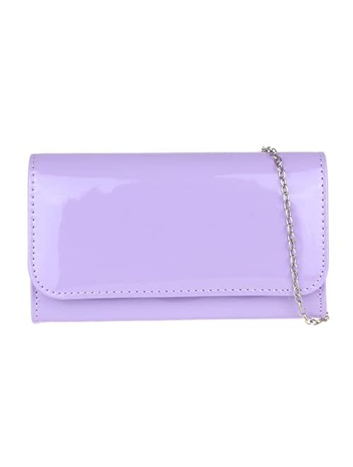 Girly Handbags Plain Glossy Clutch Bag