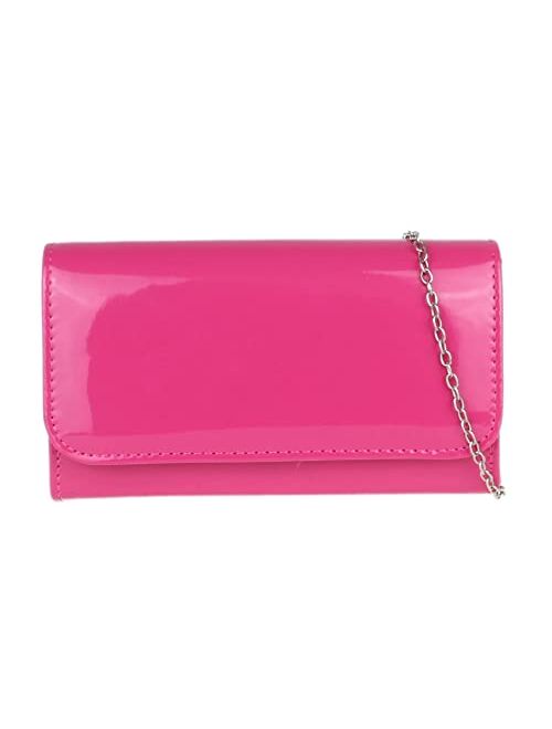 Girly Handbags Plain Glossy Clutch Bag