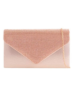 Girly Handbags Women Diamante Satin Clutch Bag