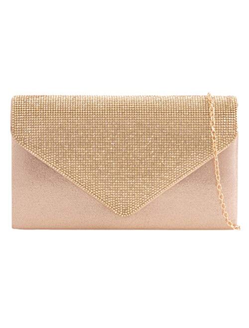 Girly Handbags Women Diamante Satin Clutch Bag