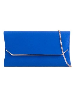 Girly Handbags Women Plain Suede Effect Clutch Bag