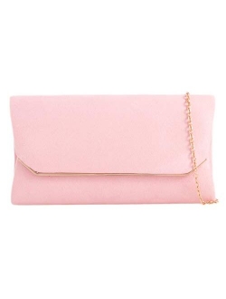 Girly Handbags Women Plain Suede Effect Clutch Bag