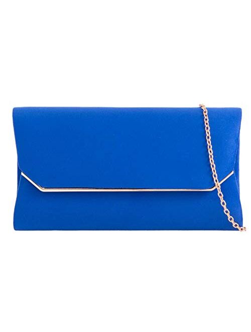 Girly Handbags Women Plain Suede Effect Clutch Bag