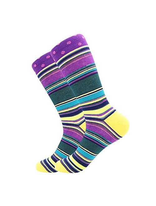 BISOUSOX Men's Colorful Funny Novelty Casual Cotton Crew Gift Fun Dress Socks Novelty for Men Father