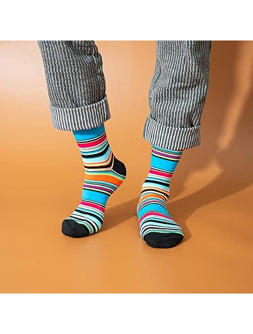 BISOUSOX Men's Colorful Funny Novelty Casual Cotton Crew Gift Fun Dress Socks Novelty for Men Father