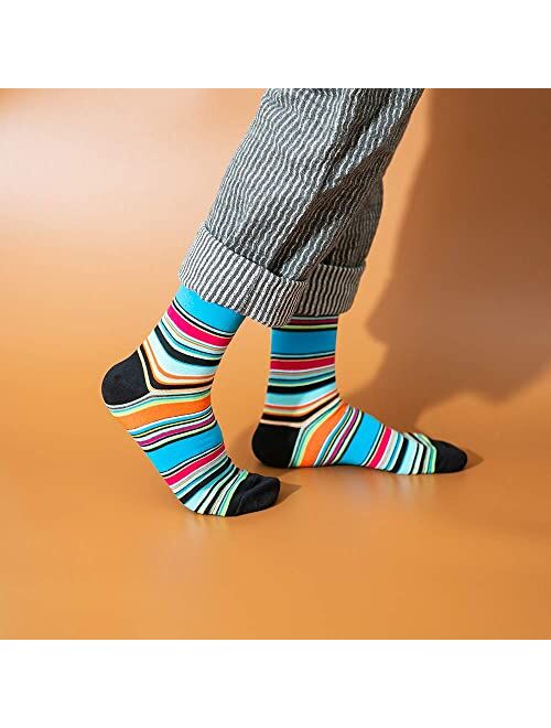 BISOUSOX Men's Colorful Funny Novelty Casual Cotton Crew Gift Fun Dress Socks Novelty for Men Father