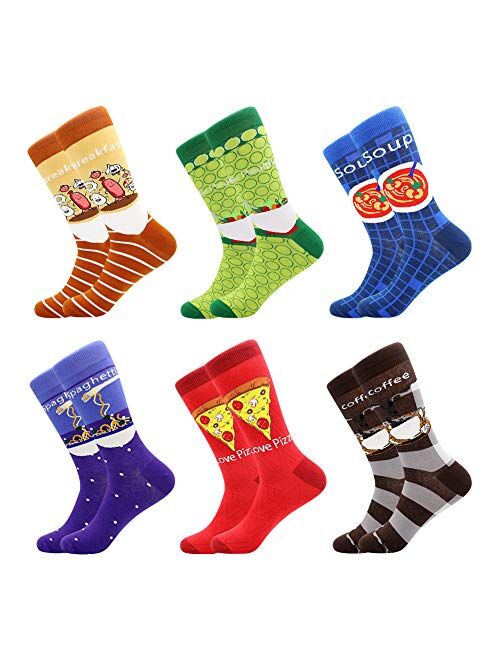 BISOUSOX Men's Colorful Funny Novelty Casual Cotton Crew Gift Fun Dress Socks Novelty for Men Father