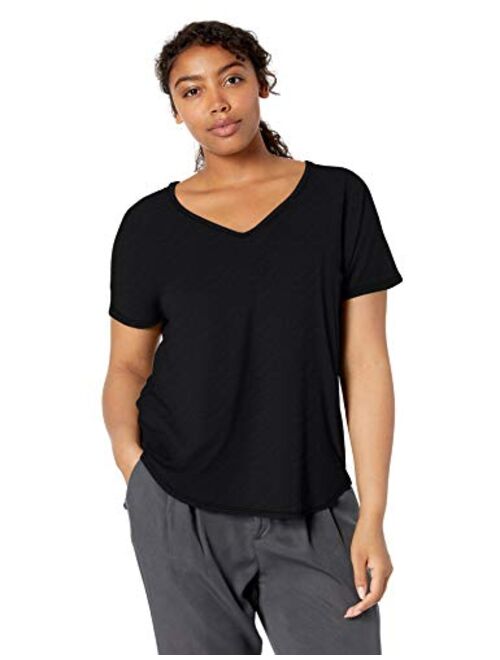 Daily Ritual Women's Jersey Relaxed-Fit Short-Sleeve V-Neck Longline T-Shirt