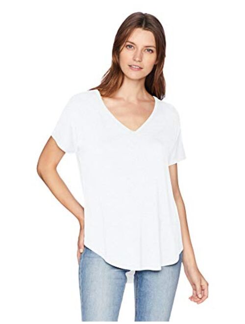 Daily Ritual Women's Jersey Relaxed-Fit Short-Sleeve V-Neck Longline T-Shirt