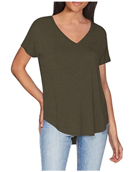 Daily Ritual Women's Jersey Relaxed-Fit Short-Sleeve V-Neck Longline T-Shirt