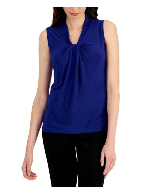 Kasper Women's Twist-Neck Sleeveless Top