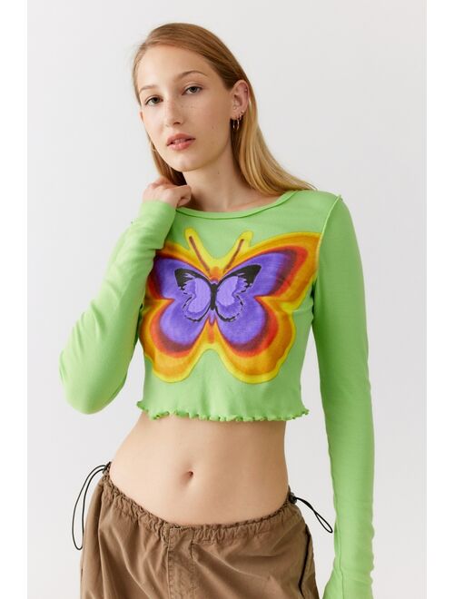 Urban Outfitters UO Fawn Butterfly Long Sleeve Tee