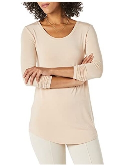 Women's Jersey Relaxed-Fit Long-Sleeve Scoopneck Swing Tunic