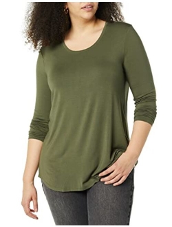 Women's Jersey Relaxed-Fit Long-Sleeve Scoopneck Swing Tunic