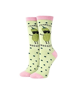 SOCKFUN Funny Pickle Socks Taco Socks Avocado Donut Socks for Women, Novelty Pickle Taco Gifts