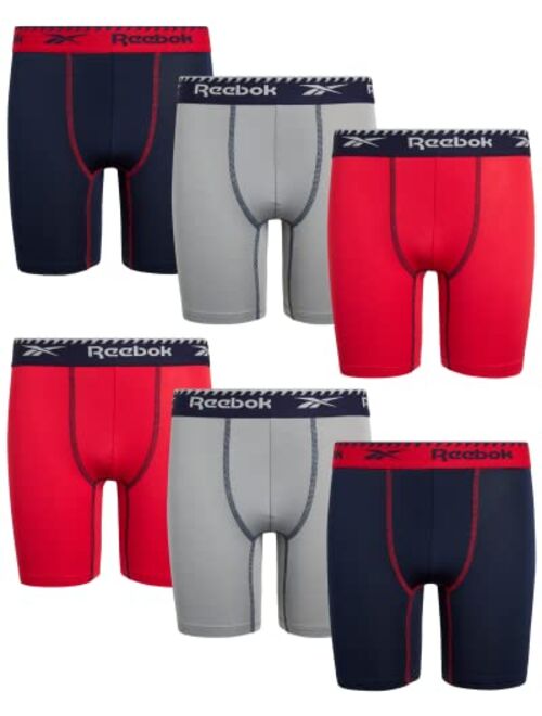 Reebok Boys Underwear Long Leg Performance Boxer Briefs (6 Pack)