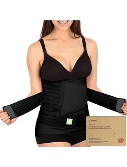 Keababies 3 in 1 Postpartum Belly Support Recovery Wrap Postpartum Belly Band After Birth Brace Slimming Girdles Body Shaper - Waist Shapewear Post Surgery & Back Support