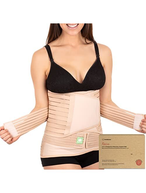 Keababies 3 in 1 Postpartum Belly Support Recovery Wrap Postpartum Belly Band After Birth Brace Slimming Girdles Body Shaper - Waist Shapewear Post Surgery & Back Support