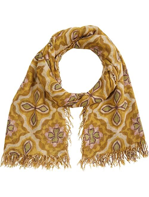 Chan Luu Cashmere Silk Tile Print Scarf