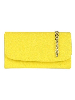 Girly Handbags Glitter Plain Clutch Bag